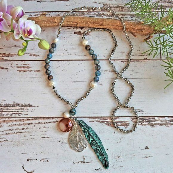 Larimar & Ocean Jasper Necklace - Picture 1 of 4